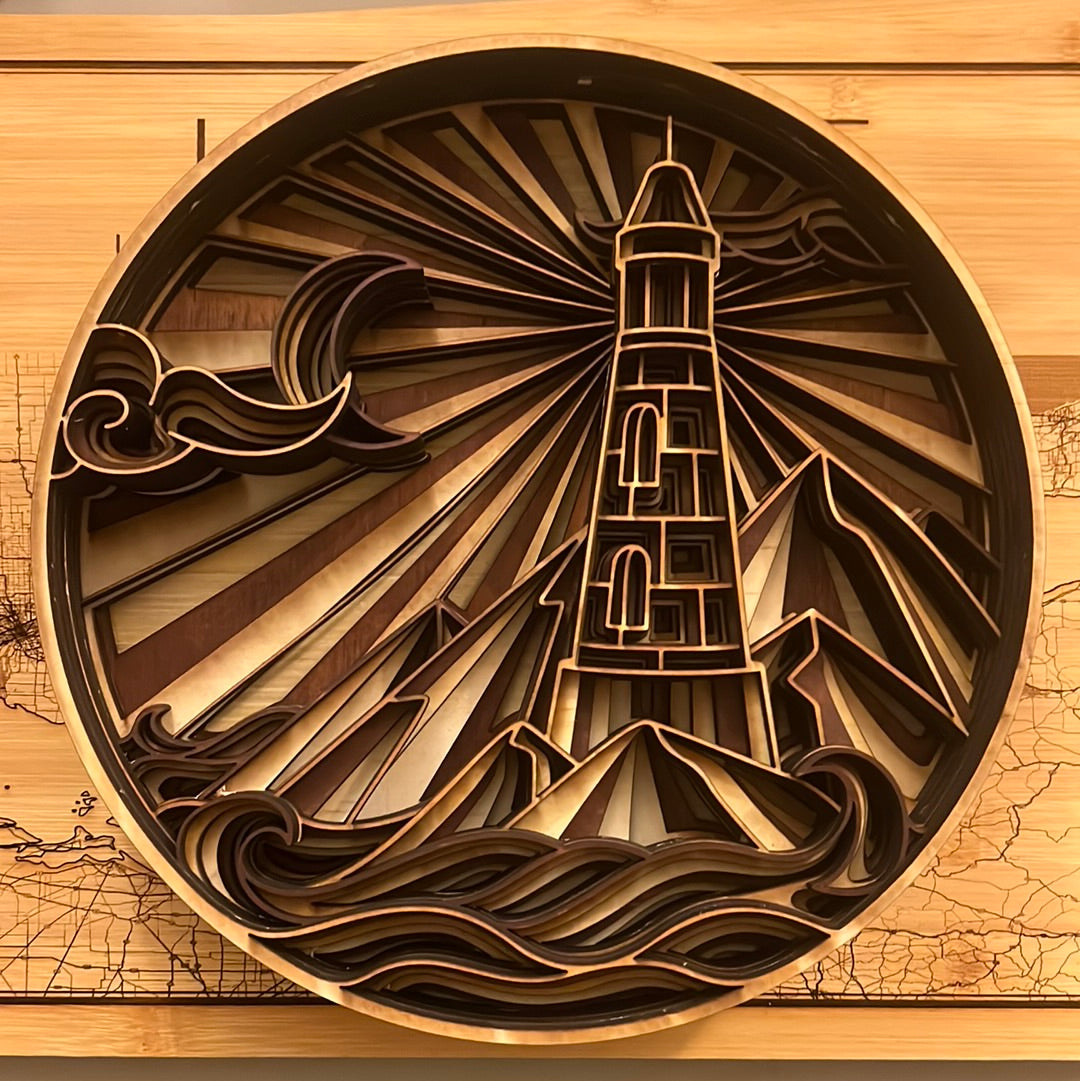 Layered wood Lighthouse