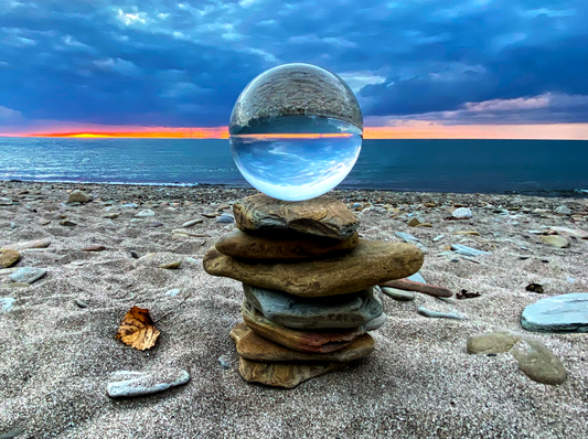Presque Isle State Park Photograph — Cairn Sunset